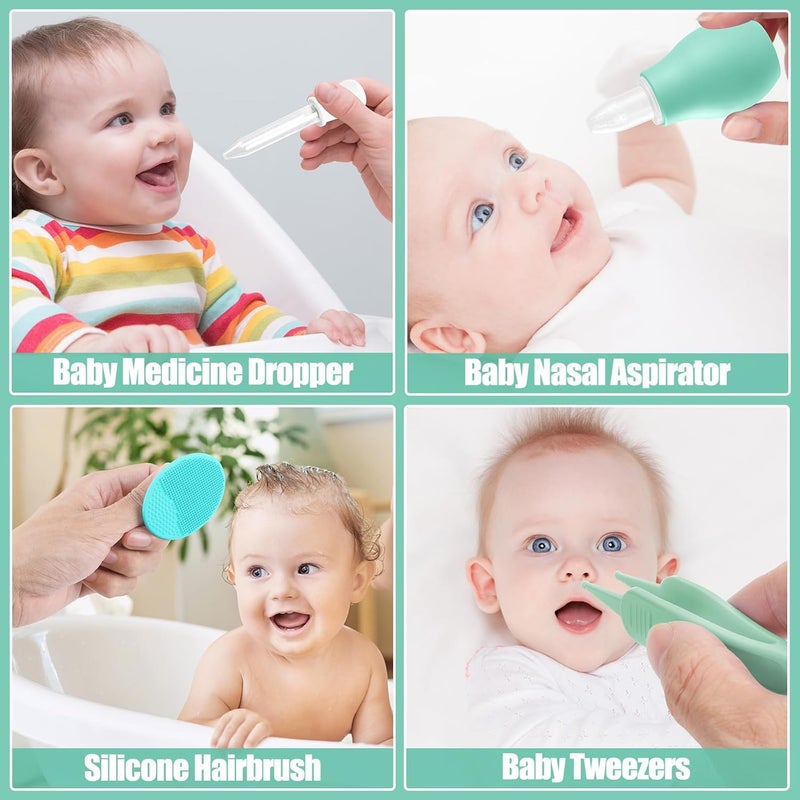 POPYJAN Baby Healthcare and Grooming Kit for Newborn Kids, 24PCS Upgraded Safety Baby Care Kit, Newborn Nursery Health Care Set, Baby Care Products (Green) - Image 5